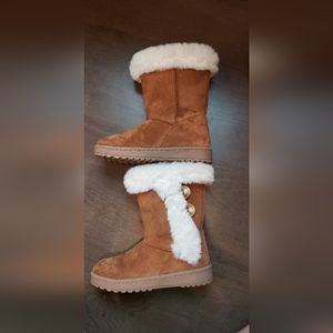 SO Sophia girls winter faux shearling Camel boots Size 1